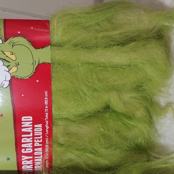 Grinch Who Stole Christmas 72” Each Green Furry Garland 2pk - Picture 2 of 5